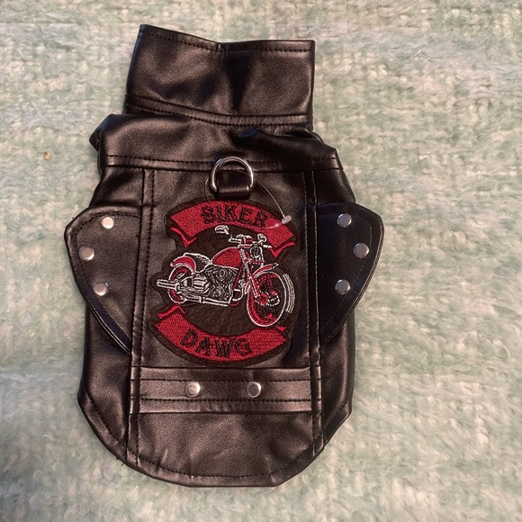 New Dog pleather biker vest with patch. - Picture 1 of 6